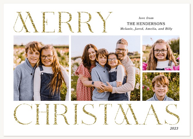 Golden Greetings Personalized Holiday Cards