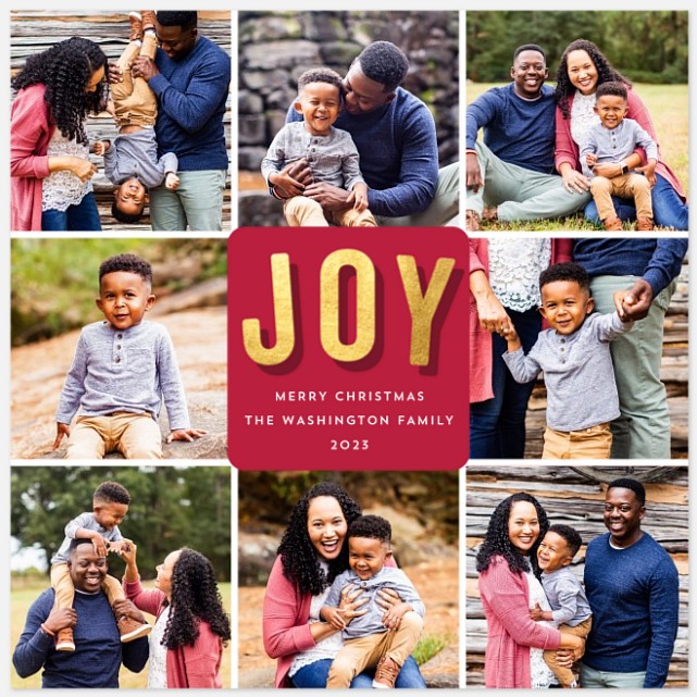 Joyful Grid Holiday Photo Cards