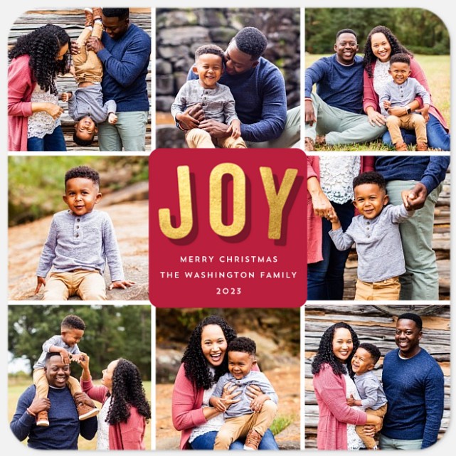 Joyful Grid Holiday Photo Cards