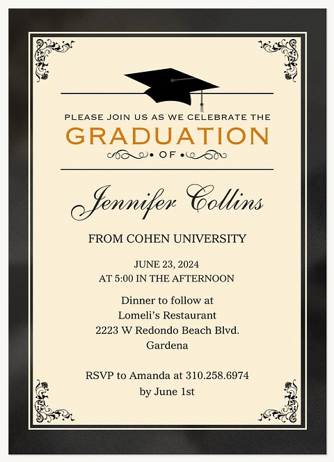 Honors Cap Graduation Invitations