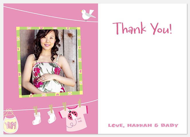 Pink Yummy Thank You Cards for Babies