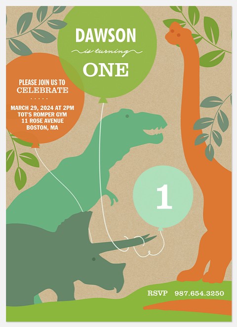 Dino Fun Kids' Birthday Invitations