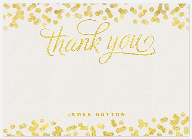 Gold Drops Birthday Thank You Cards