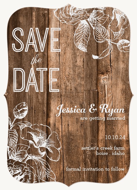 Rustic Floral Save the Date Cards