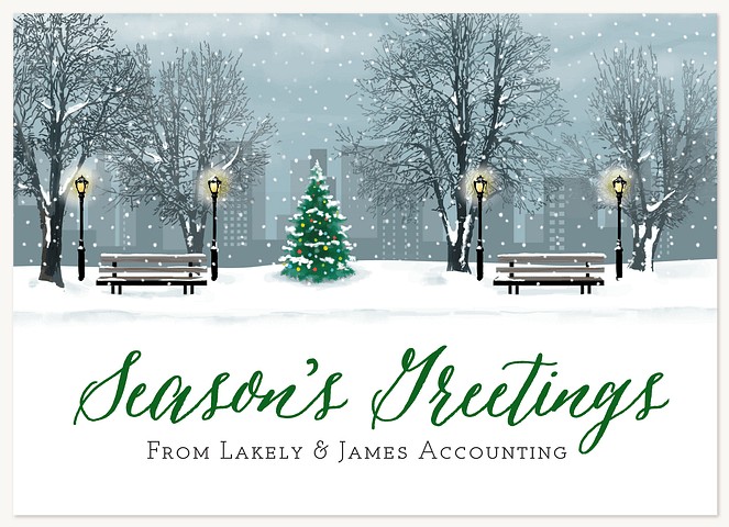 Snowy Scene Business Holiday Cards