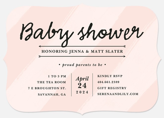 Watercolor Invite Baby Shower Invitations