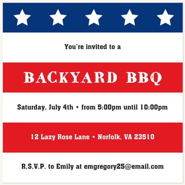 American Flag Summer Party Invitations