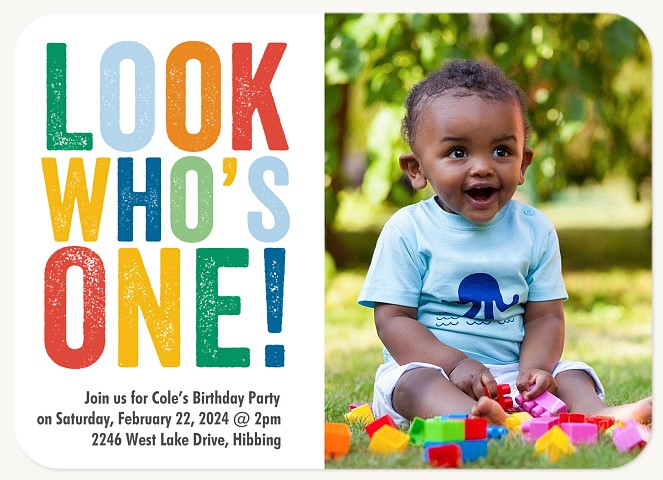 Colorful Chalk Boy Birthday Party Invitations