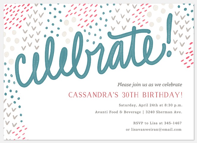 Eclectic Pattern Adult Birthday Invitations