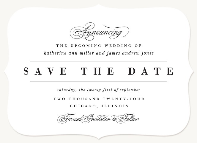 Timeless Perfection Save the Date Cards
