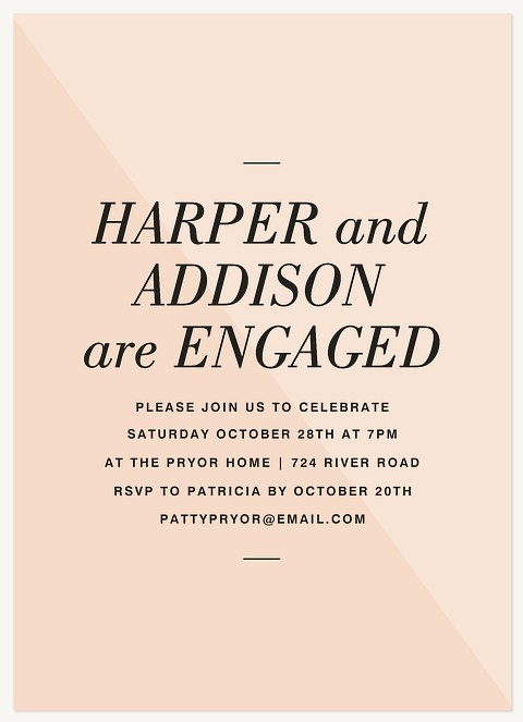 Contemporary Pairing Engagement Party Invitations