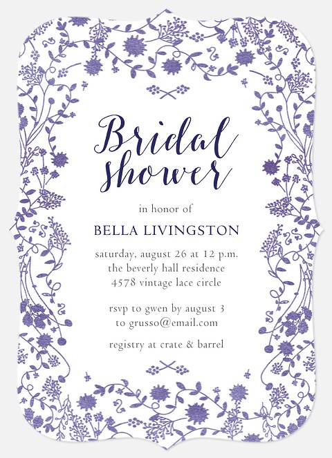 Floral Vines Bridal Shower Invitations