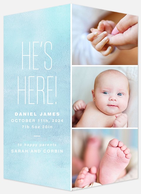 Bold Arrival Baby Birth Announcements
