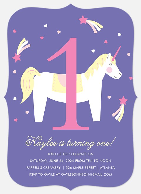 My Little Unicorn Kids' Birthday Invitations