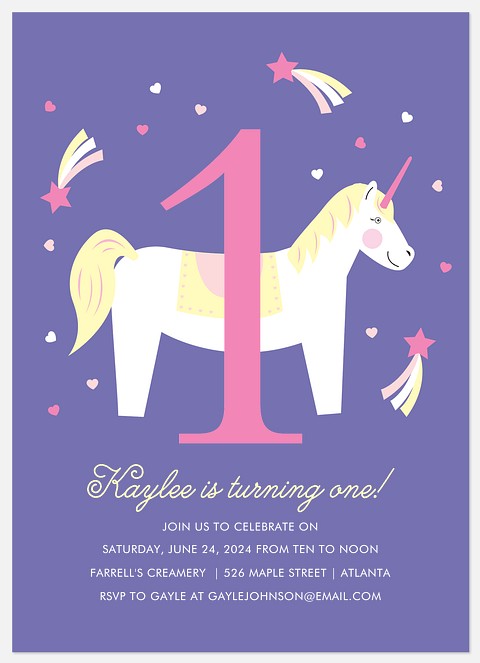 My Little Unicorn Kids' Birthday Invitations