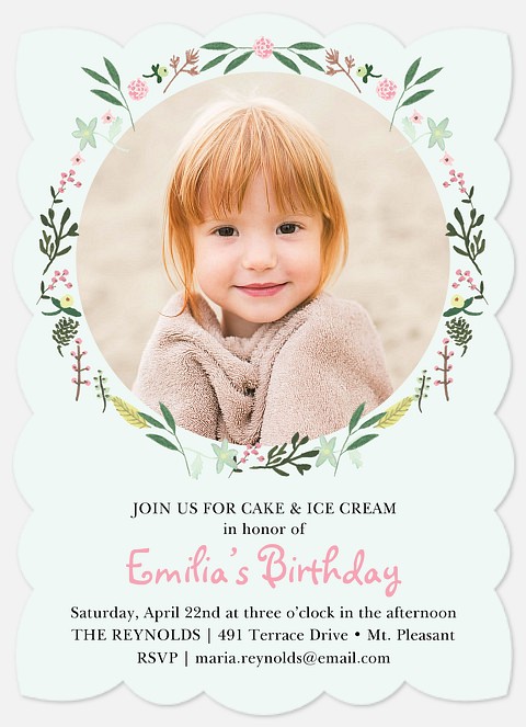 Sweet As A Rose Kids' Birthday Invitations