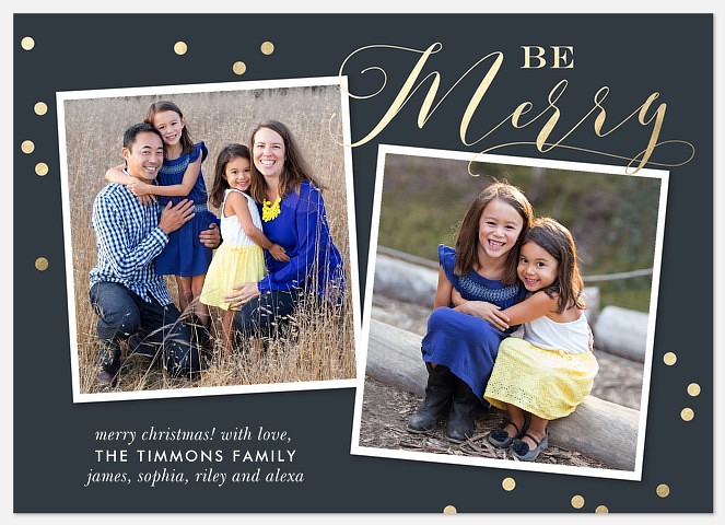Golden Speckles Holiday Photo Cards