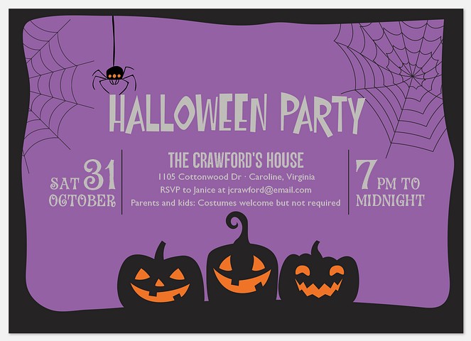 Wicked Webs Halloween Party Invitations