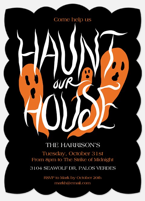 Ghoulish Haunt Halloween Party Invitations