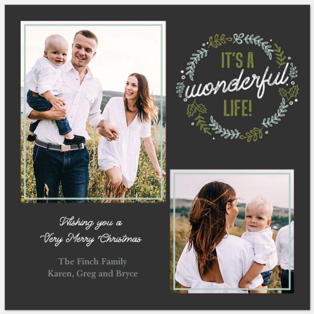 Hand-drawn Wreath Holiday Photo Cards