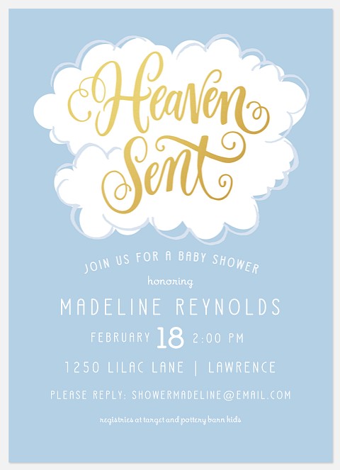 Heavenly Days Baby Shower Invitations