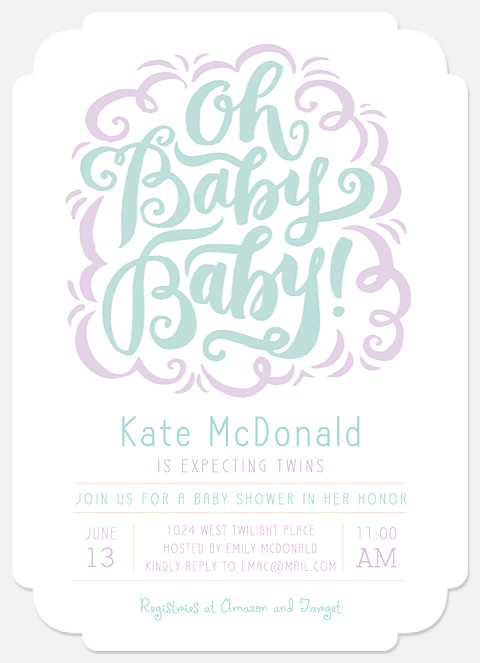 Soft Whimsicality  Baby Shower Invitations