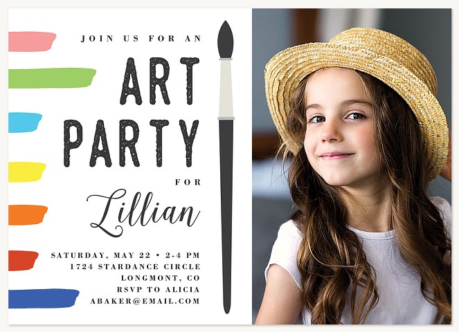 Artsy Party Kids Birthday Invitations