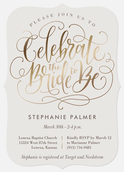 Shimmer Celebration Bridal Shower Invitations