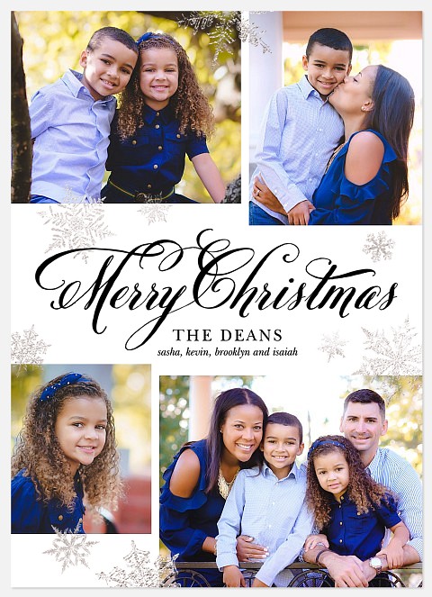 Sparkling Snowflakes Holiday Photo Cards