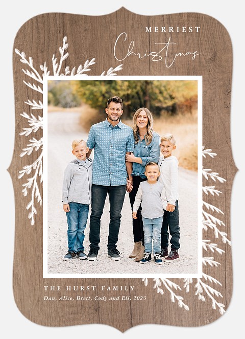 Frosted Boho Holiday Photo Cards