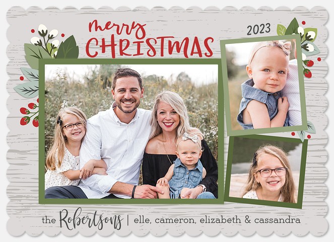 Bountiful Trio Holiday Photo Cards