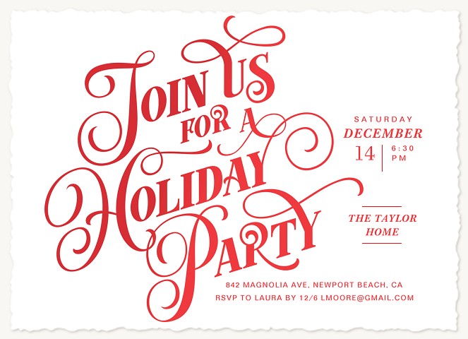 Fanciful Party Holiday Party Invitations