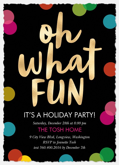 What Fun Holiday Party Invitations