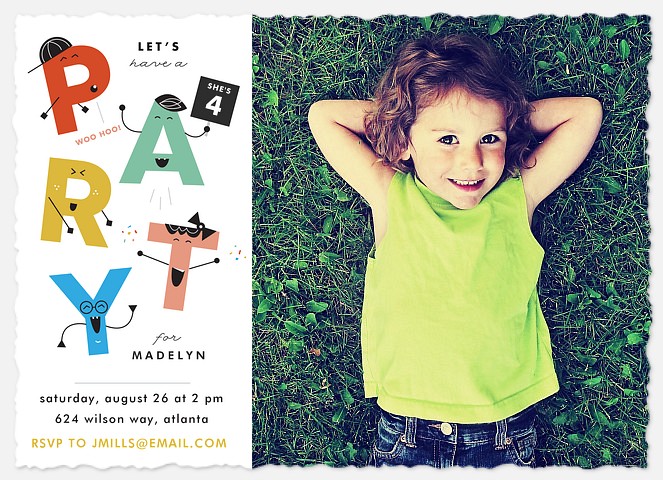 Alphabet Characters Kids' Birthday Invitations