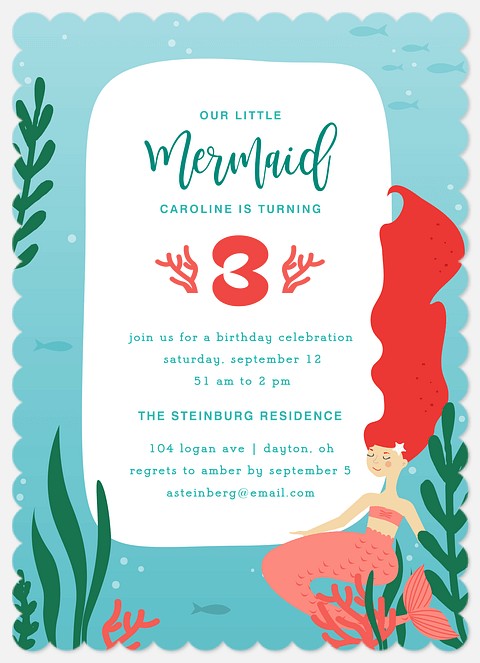 Our Mermaid Kids' Birthday Invitations
