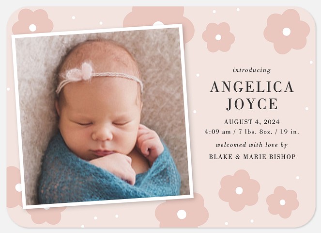 Delicate Blossoms Baby Birth Announcements
