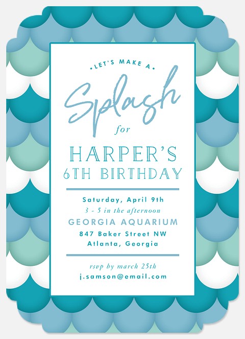 Mermaid Splash Kids' Birthday Invitations