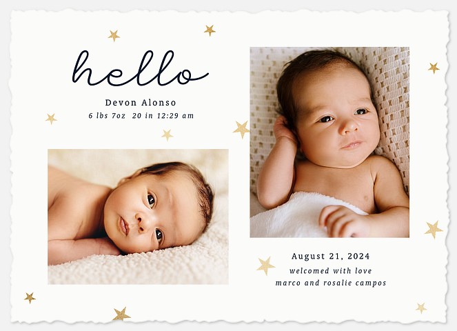 Sweet Stars Baby Birth Announcements