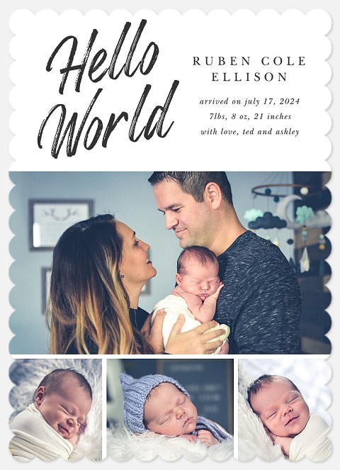 World Collage Baby Birth Announcements