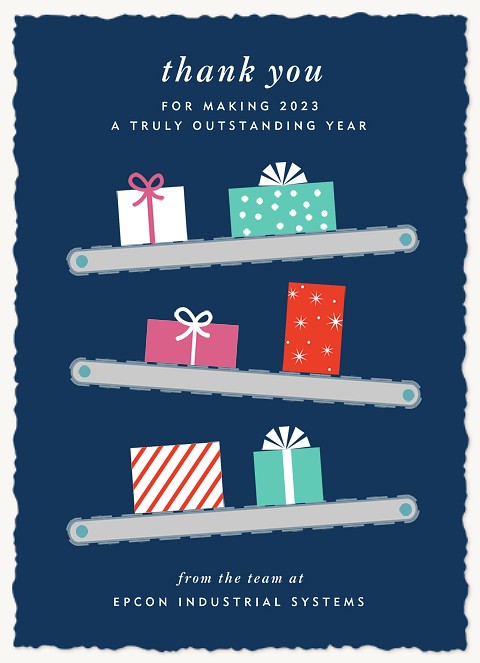 Assembly Line Business Holiday Cards
