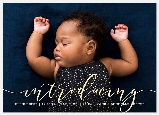 Elegant Introduction Baby Birth Announcements
