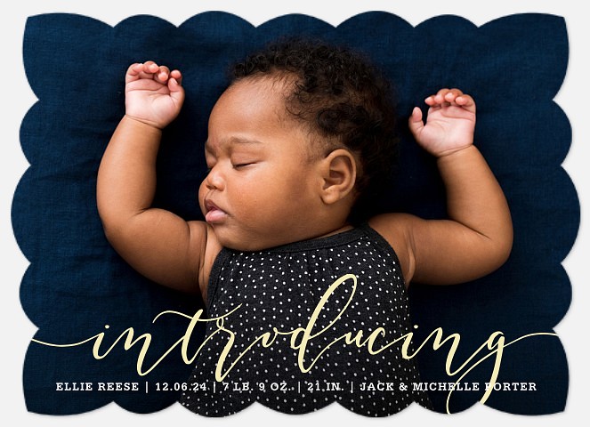 Elegant Introduction Baby Birth Announcements