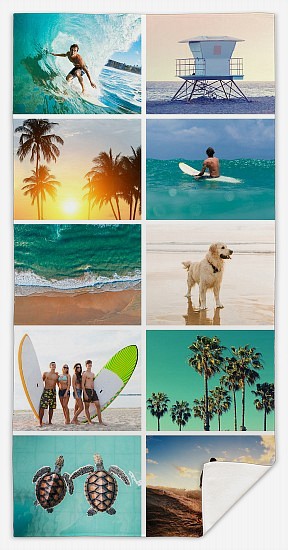 Ten-Photo Collage Custom Beach Towels