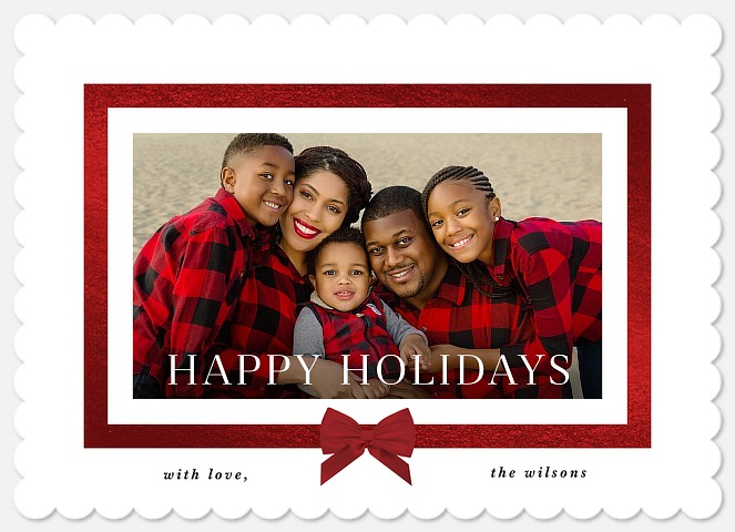 Crimson Ribbon Holiday Photo Cards