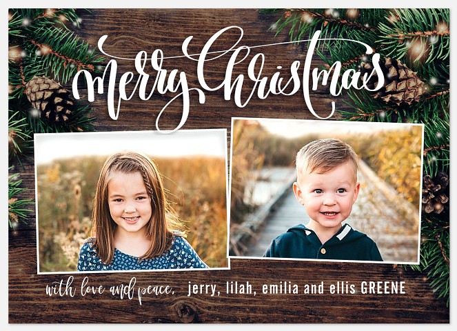 Cabin Lights Holiday Photo Cards