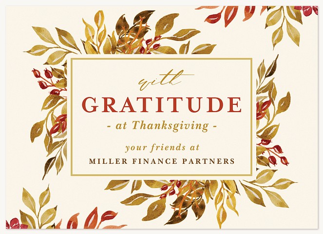 Autumn Gratitude Business Holiday Cards