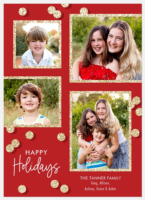 Glitter Confetti Holiday Photo Cards