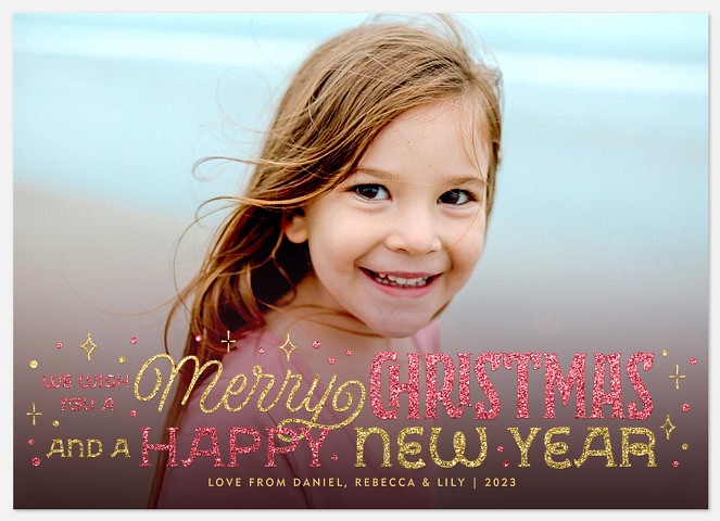 Wishes in Glitter Holiday Photo Cards
