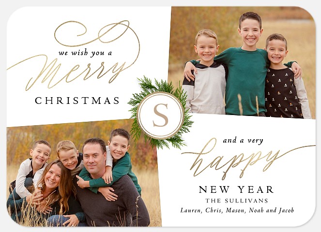 Refined Wreath Holiday Photo Cards