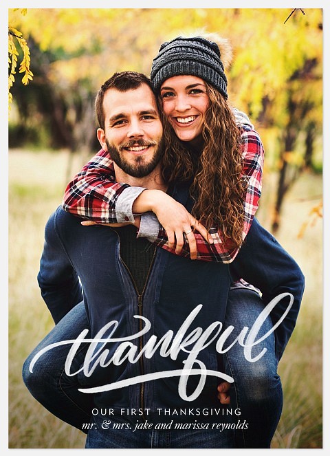 Thankful Script Thanksgiving Cards